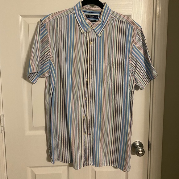 Cremiux Men’s Short sleeve Button down Pastel Stripe - Picture 1 of 3